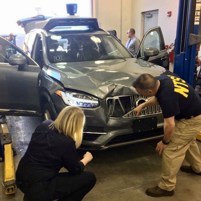national transportation safety board investigators examining the uber self driving suv that struck elaine herzberg